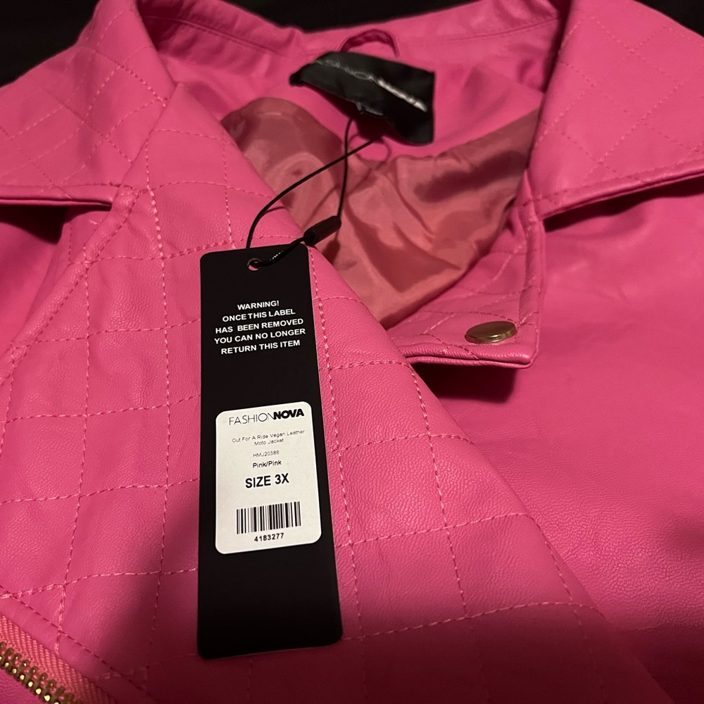 Fashion Nova Vibrant Pink Leather Jacket
